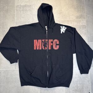 Manchester United MUFC Black Full Zip Hoodie by Gildan 3XL